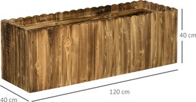 Outsunny Podwyższone Grządka Skrzynka na Zioła Warzywa Kwiaty Drewno Świerkowe 120 x 40 x 40 cm
