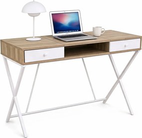 Nowoczesne biurko dąb sonoma + biały 120 cm P5-C92