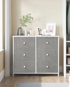 Komoda z szufladami HESTO 80x71 cm, biała/szara