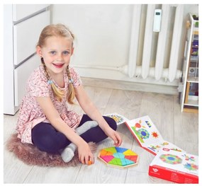 Tooky toy  puzzle ośmiokątne drewniana mozaika edukacyjna (73el.)
