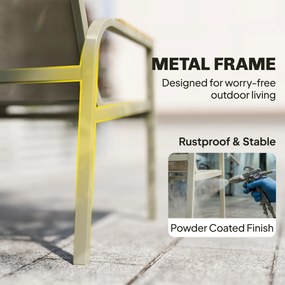 Outsunny Zestaw mebli ogrodowych metalowy, odporny na warunki atmosferyczne, sofa 2-osobowa, 2 fotele, stolik, zielony | Aosom PL