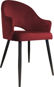 Krzesło Velvet tkanina Welur noga metalowa : Kolor nogi - Czarna stożek, Kolor tkaniny - VELVET - MG31, Typ siedziska - Siedzisko stałe