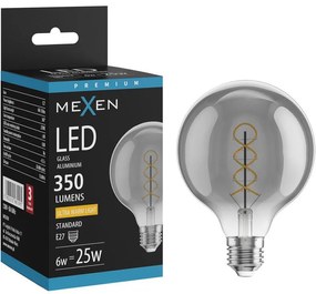 Mexen Vintis żarówka filament spirala LED E27, G95, 6W, Ciepła - 2200K, 350 lm, smoke - L167-E27-0622-70