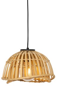 Orientalna lampa wisząca czarna z naturalnym bambusem 30 cm - PuaKolonialny Oswietlenie wewnetrzne