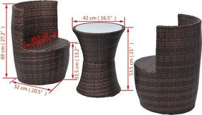 Zestaw brązowych mebli ogrodowych - Lisga