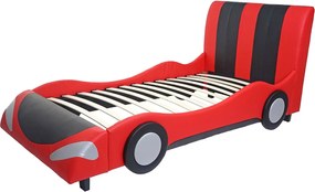 Łóżko MCW-E14 Auto,  czarno-czerwone