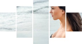 Obraz kobiety na plaży (125x70 cm)
