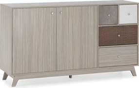 Bufet kolumnowy Maia 2 drzwi 4 szuflady wielokolorowy