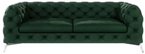 Ciemnozielona aksamitna sofa 225 cm Chelsea – Ropez