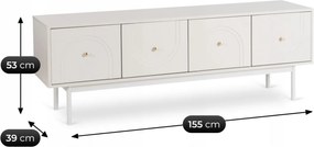 Szafka RTV w stylu glamour Marlen 155 cm, kolor kaszmir