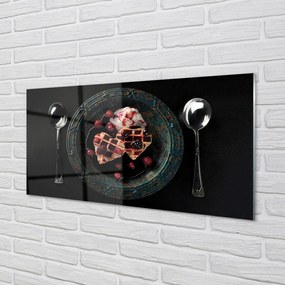 Szklany Panel Gofrowe Serca z Lodami