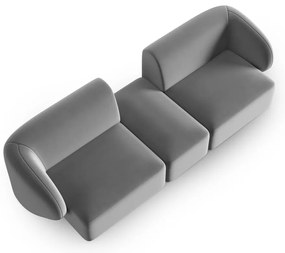 Szara aksamitna sofa 246 cm Paolo – Milo Casa