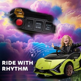 HOMCOM Elektryczny samochodzik dla dzieci, Lamborghini, 3-5 km/h, zdalne sterowanie, dla dzieci 3-5 lat, Zielony