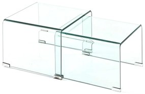 Szklane stoliki zestaw 2 szt. 44.5x49 cm Cristal – Tomasucci