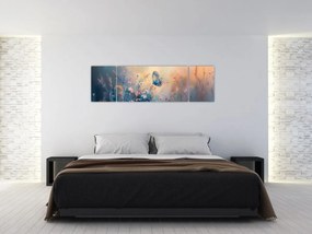 Obraz - Łąka z motylem (170x50 cm)
