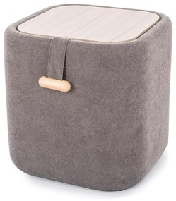 Szary taboret NAP z miejscem do przechowywania 37x37 cm