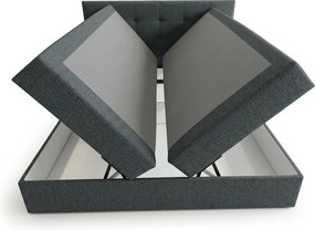 Tapicerowane łóżko kontynentalne DIRELIS VIBE 160x200 cm ciemnoszare Materac: Materac sprężynowy Bonell