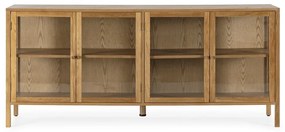Witryna w dekorze dębu w naturalnym kolorze 180x80x40 cm Ceci – MOME