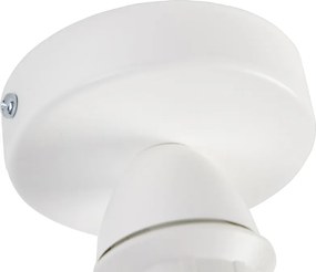 Lampa sufitowa z abażurem z lnu w kolorze taupe 25 cm - Combi biała