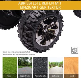 Homcom Mini Elektryczny Quad Pojazd dziecięcy ATV Motocykl dziecięcy z MP3 USB LED Żółty