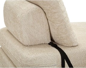 Biały rozkładany fotel z materiału bouclé Faster – Mauro Ferretti