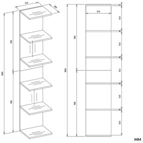 Biały otwarty regał H8-W13