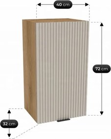 Zestaw Mebli Kuchennych MODERN 170 cm Kaszmir/Dąb Ryflowany Nowoczesny