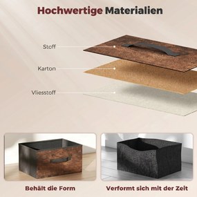 HOMCOM Komoda z 8 szufladami, materiałowa komoda z metalowym stelażem, do sypialni i salonu, Vintage brąz | Aosom PL