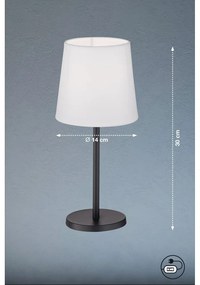 Czarno-biała lampa stołowa z tekstylnym kloszem (wysokość 30 cm) Eve – Fischer &amp; Honsel