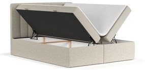 Beżowe łóżko boxspring ze schowkiem 160x200 cm Novento – Maison de Rêve