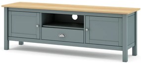 Szarozielona szafka pod TV z litego drewna sosnowego 158x53x40 cm Misti – Marckeric