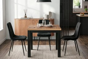 Stół rozkładany w stylu loftowym Max 80-160 cm, dąb craft/czarny