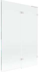 Mexen Lunar L parawan nawannowy 2-skrzydłowy prawy 120 x 150 cm, transparent, biały - 897L-120-100-20-00-P