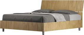 Łóżko podwójne z pojemnikiem i pochylanym zagłówkiem o wymiarach 160x200 cm w kolorze dębu Demas