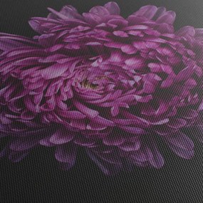 Obraz fioletowego kwiatu (z zegarem) (90x30 cm)