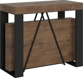 Konsola rozkładana 90x40/300cm Zamat orzech rama w kolorze antracytu