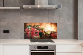 Panel szklany do Kuchni Prezenty w Blasku Choinki
