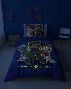 PrzytulneMieszkanie.pl PrzytulneMieszkanie.pl Świecąca pościel PAW PATROL Team logo niebieskie Rozmiar pościeli: 70 x 80 cm | 140 x 200 cm