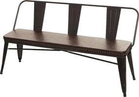 Ławka 3-osobowa MCW-H10,  czarno-brązowy