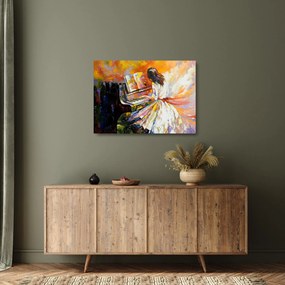 Obraz na szkle - Kobieta grająca na pianinie (70x50 cm)