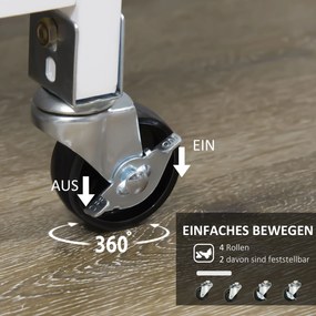 HOMCOM Wózek kuchenny z 3 szufladami, wózek na kółkach z 3 poziomami