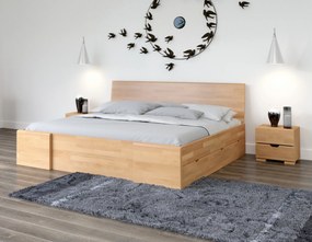 Łóżko bukowe Visby Hessler High Drawers