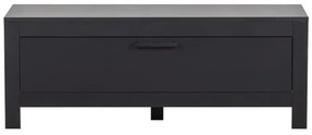 Czarna szafka pod TV z litego drewna sosnowego 120x45 cm Bonk – Basiclabel
