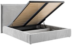 Tapicerowane łóżko niskie z pojemnikiem 200x200 - 32 kolory W9-P62