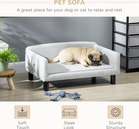 PawHut Sofa dla psa z miękkim obiciem legowisko dla psa sofa dla kota z drewnianymi nogami | Aosom PL