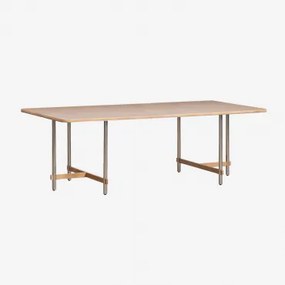 Prostokątny Stół Jadalniany Z Drewna Mango I Stali Osaka Drewno Mango & 270 X 110 Cm - Sklum