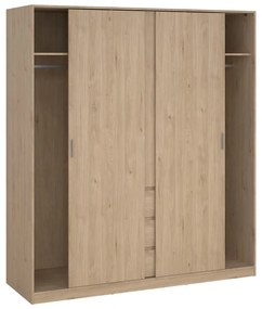Szafa w dekorze dębu z drzwiami przesuwnymi w naturalnym kolorze 177x200x60 cm Naia – Tvilum