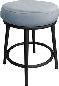 Taboret Ben tkanina Welur stelaż metalowy STOŁEK LOFT : Kolor Stelaża - Czarny , Kolor tkaniny - VELVET - BL06, Typ tkaniny - Velvet