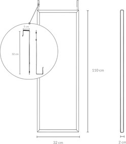 Lustro na drzwi AINA, 36 x 110 cm