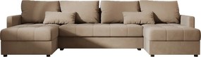 PROMOCJA Rozkładany narożnik w kształcie U VENORIA 285x146 cm, beżowy + 2 poduszki GRATIS II. jakość